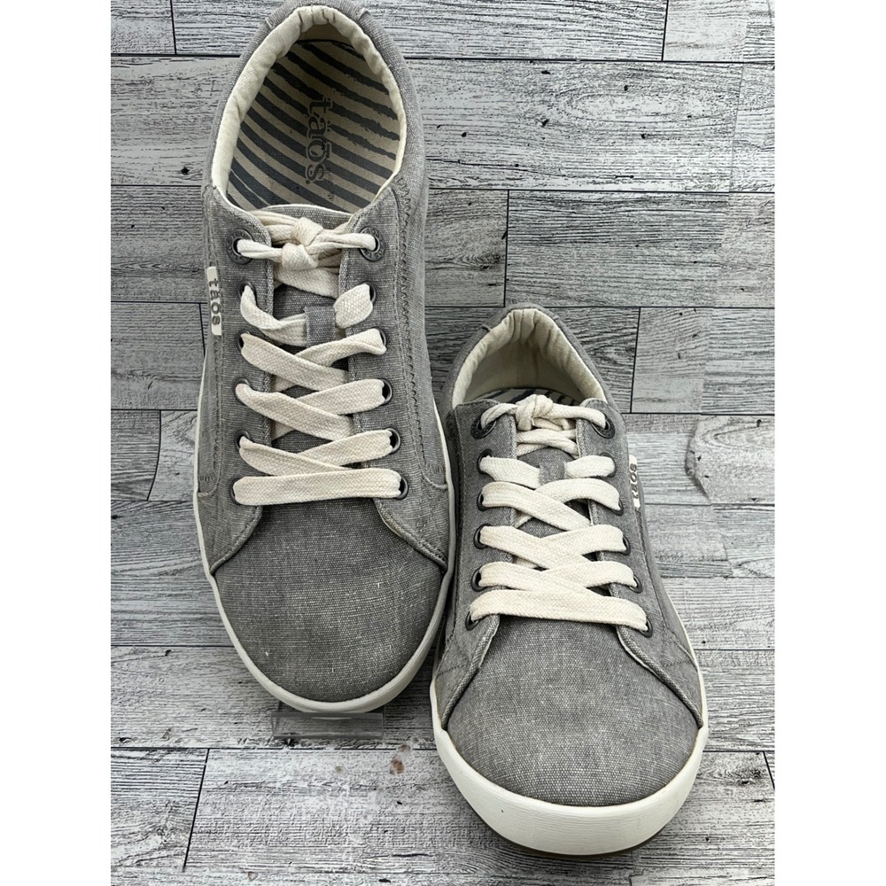 Taos Star Women Grey Canvas‎ Low Top Lace Up Walking Sneakers Sz 9.5W STA-12844